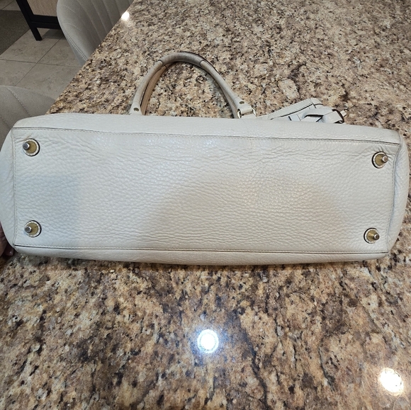 Coach Hampton Off White Leather Carryall Satchel Purse Handbag 10529 - Picture 15 of 16